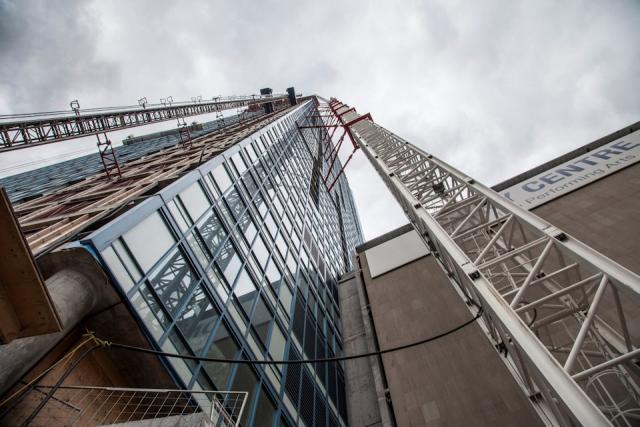 Construction hoist.
