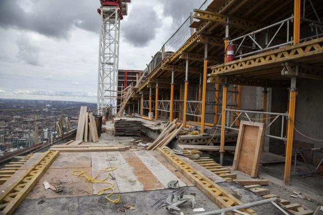 L Tower's top mechanical floor with Toronto's east end visible in the background